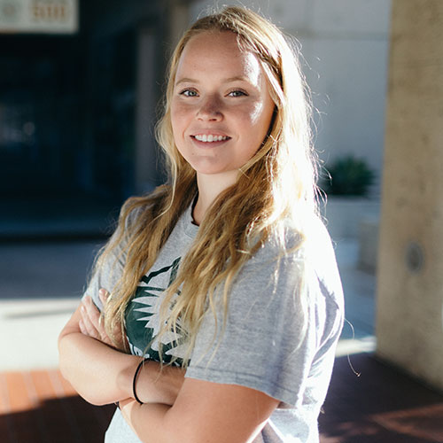 Bailee Blankemeier in CUI breezeway